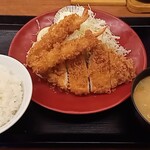 Katsuya Higashimatsuyama Ten - 海老・ロースカツ定食(850円+税)