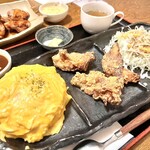 Ocha to Oshokuji Dokoro Moriyama - オムライス＆唐揚げ定食950円ご飯大盛りプラス150円