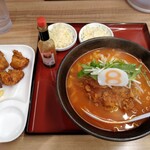 8番らーめん - 野菜トマトらーめん　979円　＋　とろけるチーズダブル　220円　＋　鶏の唐揚げ　484円　