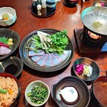 和食処芳月 - 料理写真:鯛しゃぶしゃぶ御膳　1100円（税込）