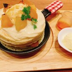 Pancake Cafe Mog Nanba Ten - 焼きリンゴとクリームブリュレのパンケーキ　¥1350