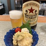 大倉本家エキマエノミセ - 瓶ビールとポテサラ