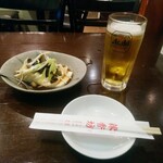 辣香坊 - 生ビール、皮蛋豆腐