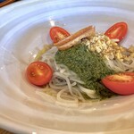 Fattoria Komoto - 自家製バジルとくるみの冷やかけ蕎麦