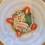 Fattoria Komoto - 自家製バジルとくるみの冷やかけ蕎麦