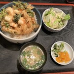 Tenchiyo - かき揚げ天丼のランチ@940円