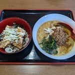 Tenhou Tatsuno Ten - ミニからあげ丼とタンタン麺