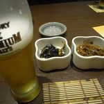 Zenseki Private rooms Izakaya Shinobuya Fuchu Eki Minamiguchi Ten - 生ビールとお通し