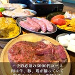 塊肉ステーキと牡蠣 アホヤネン 岡崎BBQガーデン - 