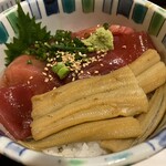 魚と旬の料理 まる - 赤身中心のマグロとフワフワ煮穴子