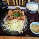 223274889 - チビの頼んだ、１枚唐揚げ  ねぎ塩ペッパー定食(税込890円)