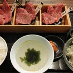 Yakiniku Gen - 黒毛和牛三種盛ランチ2100円（税込）