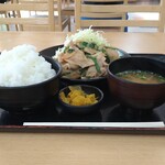 大谷パーキングエリア(下り)フードコート - 肉ニラ定食ライス大盛り