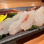 割烹桂いとう - 松葉ガニ刺身　黄身醤油でいただきました。ほっぺが落ちそう〜美味しい❤️