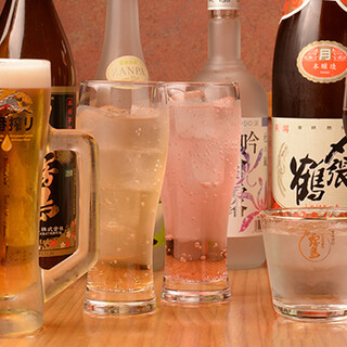 All-you-can-drink available ☆ We have a wide selection of alcoholic beverages that go well with the food