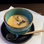 鮨・しきさい料理 禾 - ①「アワビのカニあんかけ茶碗蒸し」