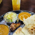 India Restaurant & Bar Sitaru Izumiotsu Ten - 小さめのサラダ＆カレー2種