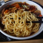 スタミナラーメン 昭和軒 - スタミナ冷やしダブル（2玉）1000円　麺アップ