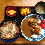 Shukuba Soba Azuma - ミニかつ丼＋ミニカレーライス