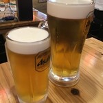 無敵のおやじ - 生ビール　中とメガ