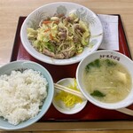 さか本そば店 - 肉野菜炒め定食