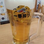 Ten-don Tenya Tama Center Ten - 天ぷら&生ビールセット740円の生ビール通常490円