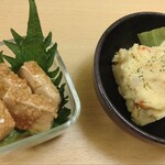 酒と肴 純 - クリームチーズの醤油麹漬とガッコポテサラ