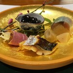 Japanese cuisine Koan - 鴨ロース、鯖と栗茶巾の八寸