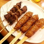 Kushi Dori Sumikawa Ten - 豚レバーと肉巻きおにぎり