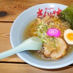 ラーメンさんぱち - 昆布塩ラーメン＋半チャーハン(ハーフセット) ７１０円．