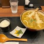 てん川 - 海老天カレーうどんと小ご飯の着丼