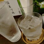 酒ト肉巻キ ニクイモアブラ - 情け嶋(麦)ロックとお水