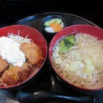 麺房そば玄 - イカフライ タレカツ丼セット860円