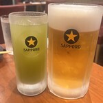 Gohan-ya Nagito - 生ビールサッポロ黒ラベルメガジョッキ1,500円
                      緑茶ハイ550円