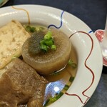 Tempura To Oden Tento - おでん（大根、仙台麩、厚揚げ）