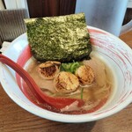 めん処 日の出丸 - 限定炙り」ひたての塩ラーメン+ほたて増し