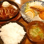 Mingei Restaurant Mori Yoshi by onion Fuchu Ten - 海老フライ、カニコロッケ、ハンバーグ定食