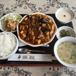 Tonko - お楽しみ定食の麻婆豆腐（激辛陳麻婆豆腐に変更）