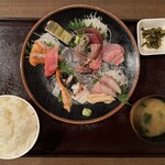 Uogashi Chubo Minatoya - 特撰お刺身膳 1580円 ※ライス大盛り(無料)
                        2024年5月10日