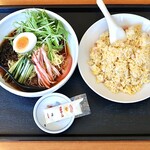 Taipei Youen - 冷やし中華＋ニンニク炒飯