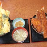 Shio Ten-don - 右側がご飯大盛りでドンブリ大きめです