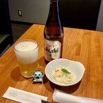 Ten ni Noboru Udon Dining Esakahonten - スーパードライの中瓶で乾杯