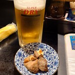 香海 - 2024年5月　生ビール　中ジョッキ+お通し　600円+？