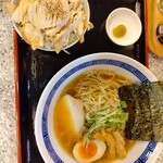 らーめん 支那虎 - 鳥半ラーメン￥610+ミニチャーシュー丼￥350=￥960