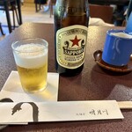 うなぎ 明月川 - 瓶ビールは赤星