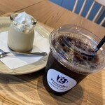 glin coffee Seibu Honkawagoe Pepe - 自家製プリンとアイスコーヒー