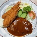 果樹園 - 料理写真:ハンバーグ＆エビ定食