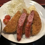 つゆ下 梅の花 - 【2024.6.13(木)】牛たんコロッケ定食（押し麦ごはんのおかわり無料）770円の牛たんコロッケ