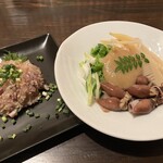 Jizake BAR Yamashin - カンパチのなめろう,春の山海酢味噌