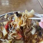 Wakkanai Ramen - 麺リフト。湯気立ち上がります